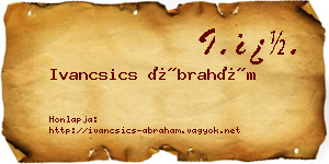 Ivancsics Ábrahám névjegykártya